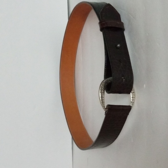 Brighton Accessories - Brighton Leather Croc Belt  Front Loop Size M Brown Preowned